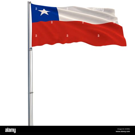 Aislar La Bandera De Chile Sobre Una Bandera Ondeando En El Viento