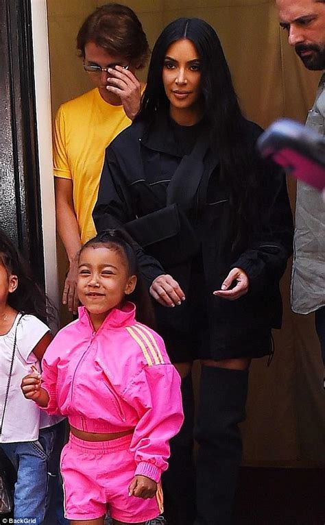 Kim Kardashian S Daughter North Wears Hair Extensions In Nyc Daily Mail Online