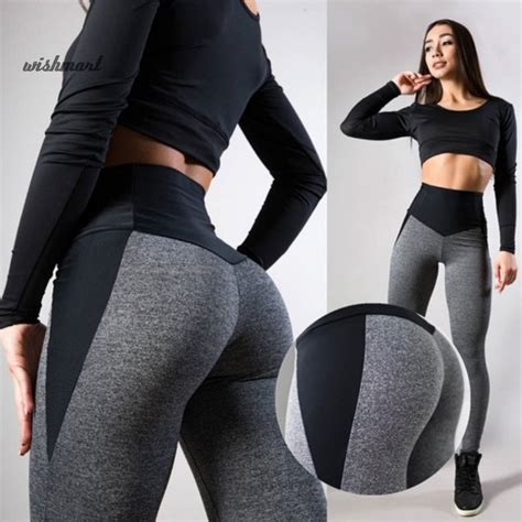 Wish Women High Waist Hip Lift Slim Fit Leggings Stretchy Fitness