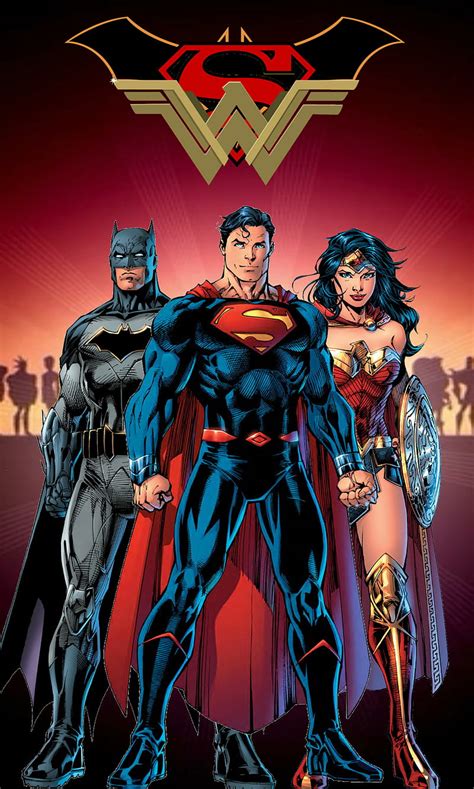 The Trinity Batman Justice League Superman Wonder Woman Hd Phone