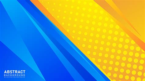 Blue And Yellow Geometric Gradient Background With Abstract Elements