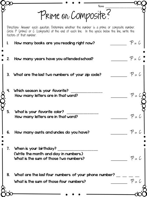 Prime Numbers Worksheet Pdf Thekidsworksheet