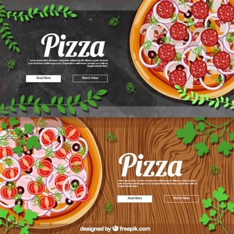 Free Vector Pretty Realistic Banners For Pizza Italian Food Menu