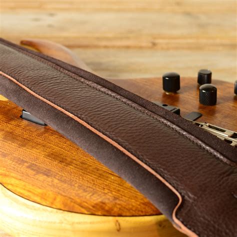 Bs66 Wide Leather Bass Guitar Strap By Pinegrove