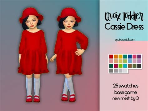 Toddler Cassie Dress At Qvoix Escaping Reality Sims 4 Updates