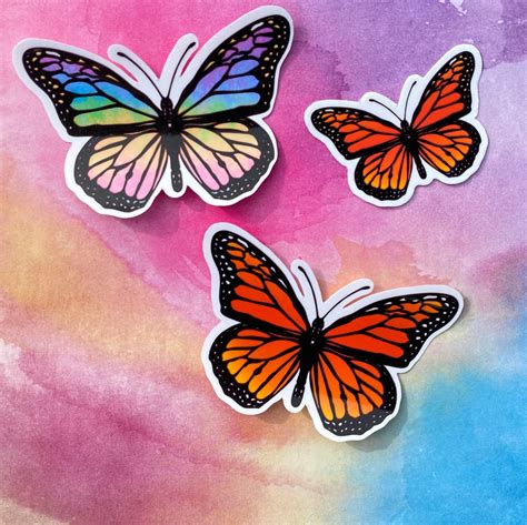 Butterfly Sticker Pegatinas De Mariposa Mariposa Monarca Etsy UK
