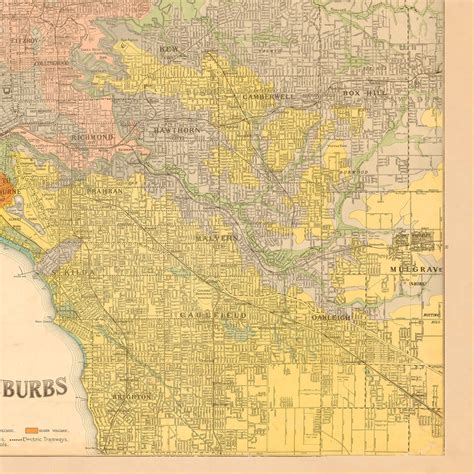 Geological Map Of Melbourne And Suburbs 1937 Framed Print — Historic