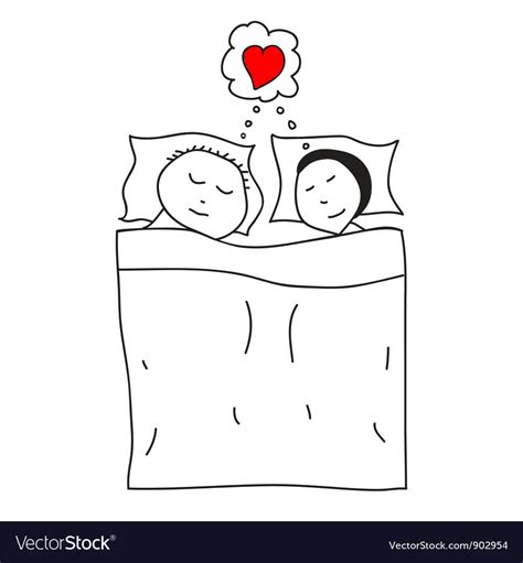 Sleeping Couple In The Bed Royalty Free Vector Image