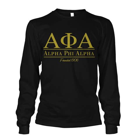 Alpha Phi Alpha Collegiate Long Sleeve Letters Greek Apparel Black