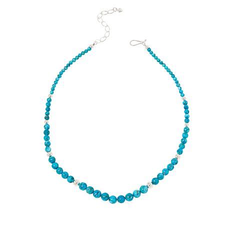 Jay King Sterling Silver Turquoise Composite Bead Station Necklace