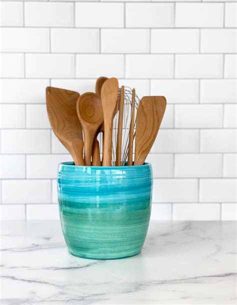 Utensil Crock Ceramic Utensil Holder Kitchen Utensil Holder Kitchen