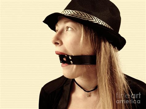 Fedora Girl Sexy Submissive Blonde Ring Gagged Photograph By Adrian