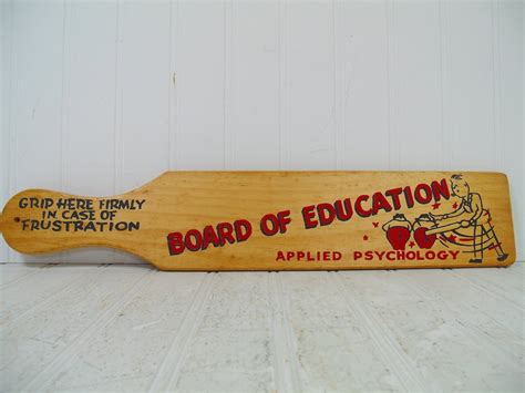Original Board Of Education Wooden Paddle Vintage School Etsy