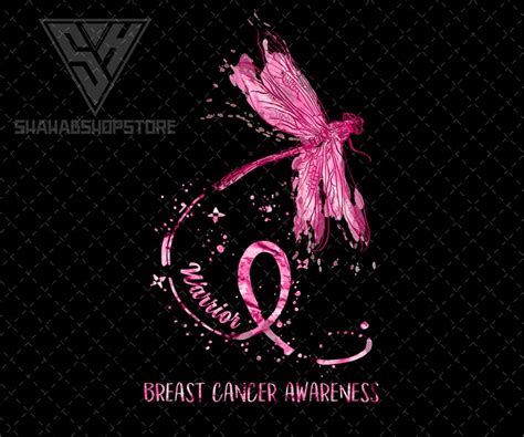 Dragonfly Pink Ribbon Breast Cancer Awareness Png Breast Etsy