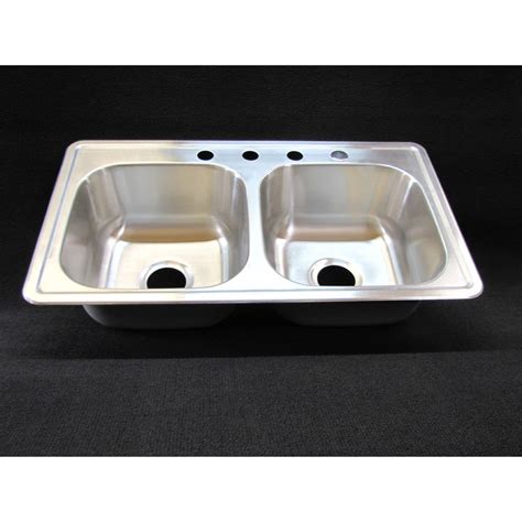 33 X 19 X 8 Extra Deepdouble Bowl Kitchen Sink Stainless Mobile