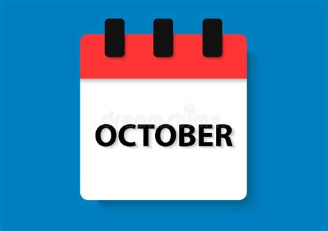 October Calendar Design Stock Vector Illustration Of Note 115377431