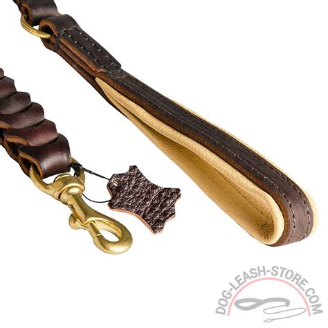 Buy Braided Leather Dog Leash Quick Release Snap Hook