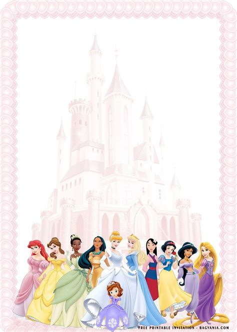 Free Printable Cute Disney Princess Birthday Invitation Templates Bagv Princess
