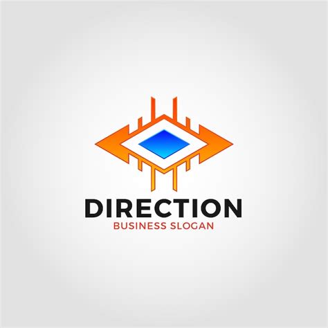 Plantilla De Logotipo De Dirección De Dos Maneras Vector Premium