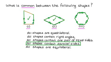 Question Video Identifying The Common Properties Of Given Shapes Nagwa