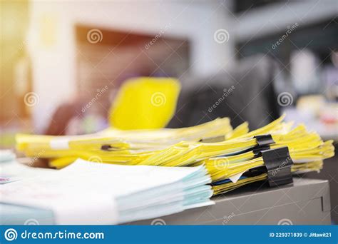 Extreamely Close Up Stacking Of Office Working Document Stock Image