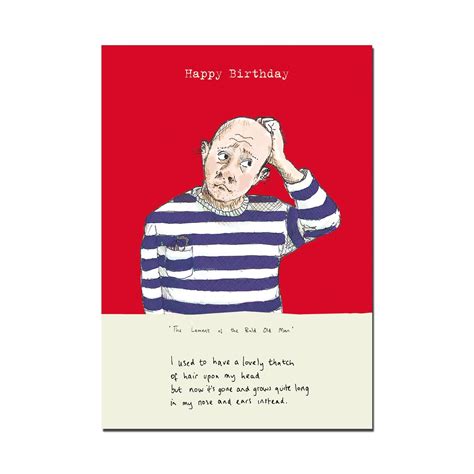 The Bald Old Man Birthday Card