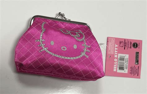 Coin Bag Hello Kitty Silver Line Art Pink New 684027