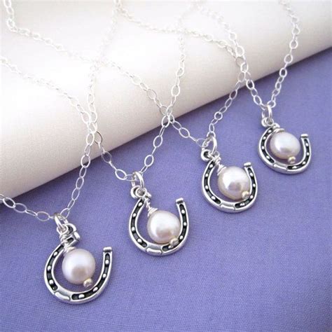 Bridesmaids Necklaces For A Country Wedding Lucky Horseshoe And