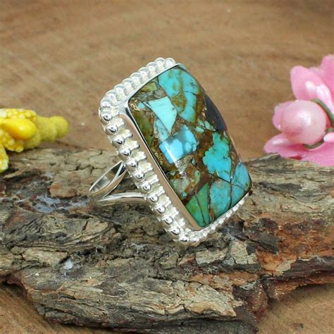 Buy Mexican Mohave Copper Turquoise Gemstone Rectangle Online In India