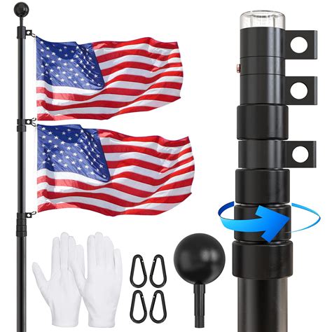 Buy Ffily Flag Pole For Outside In Ground 20 Ft Heavy Duty Telescopic