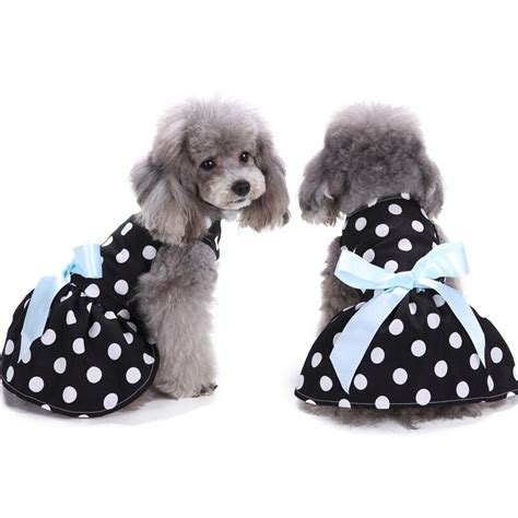 Springsummer Dog Dresses Polka Dot Ribbon Princess Dress Xs L Clothes