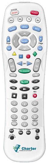 If you look at these remotes, you will see buttons like vcr, tv, aux, and aud. Spectrum.net Spectrum Remote Controls: UR4U-MDVR-CHD2