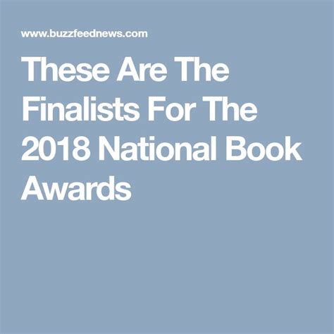 These Are The Finalists For The 2018 National Book Awards National