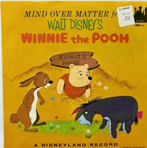 Walt Disney Little Gem Record Winnie The Pooh Mind Over Matter 45rpm 1966 1899 Picclick