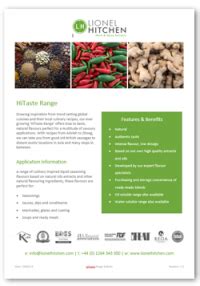 'HiTaste Range' seasoning flavours for food applications ...