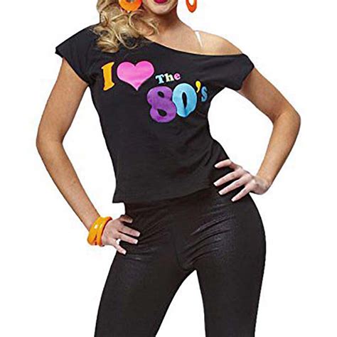 costumes cosplay and accessories womens i love the 80s t shirt 80s outfit accessories l xl hot