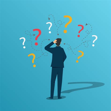 Unsure Businessman Thinking And Doubting With Question Mark Concept