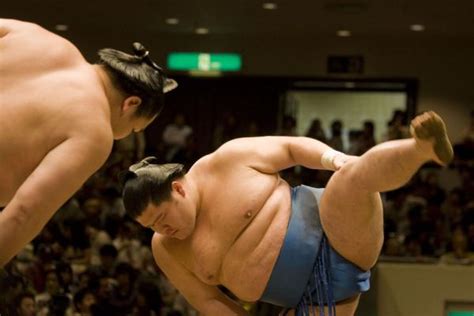 Sumo Wrestlers In The Elite Makuuchi Division Presenting Themselves