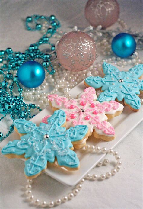 Christmas Sugar Cookies With Royal Icing Snowmen And Snowflakes