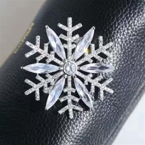 Buy Yp258 925 Sterling Silver Cubic Zircon Crystal Snowflake Brooch Lovely