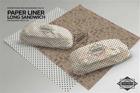 Download Long Sandwich Paper Liner Mockup | Paper liner, Free packaging mockup, Branding template