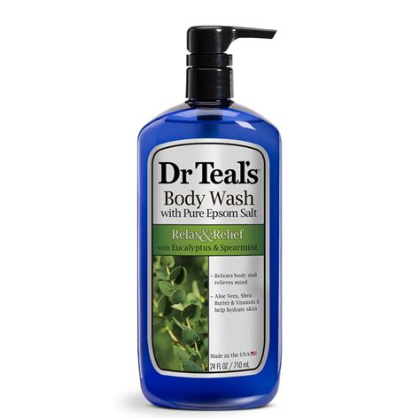 Buy Dr Teals Body Wash With Pure Epsom Salt Relax And Relief With Eucalyptus And Spearmint 24 Fl