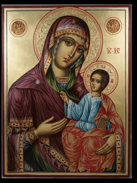 Etsy is the marketplace we make together. HAND PAINTED Byzantine Icon Of Virgin Mary with three ...