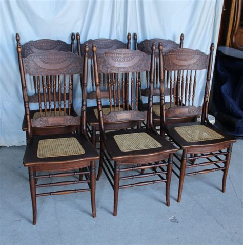 Bargain Johns Antiques Antique Set Of Six Oak Pressback Chairs In