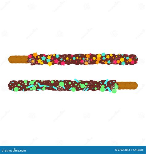 Frosted Chocolate Chip Cookie Sticks In Sprinkles Stock Illustration