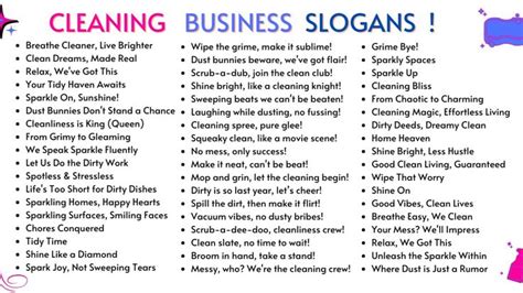 Slogans For Cleaning Business Catchy Funny And Short In