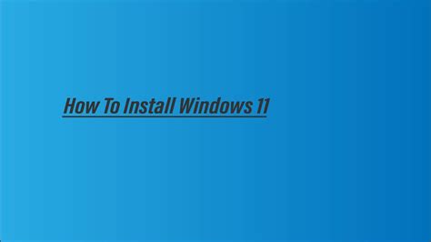 How To Install Windows 11 Youtube