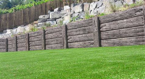 Timber Effect Concrete Sleepers Retaining Walls Landscaping