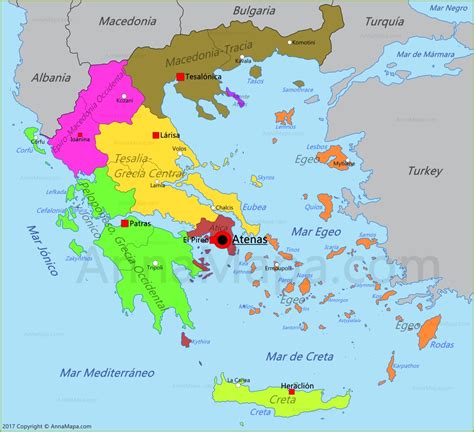 Este mapa interactivo le ayudará a crear sus rutas personales a restaurantes, hoteles y lugares de interés de grecia, poniendo fácilmente a su disposición todos los destinos. Mapa de Grecia - AnnaMapa.com