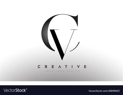 Cv Vc Letter Design Logo Logotype Icon Concept Vector Image